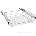 Chrome-coated Telescopic Dish Storage Pull Out Metal Basket